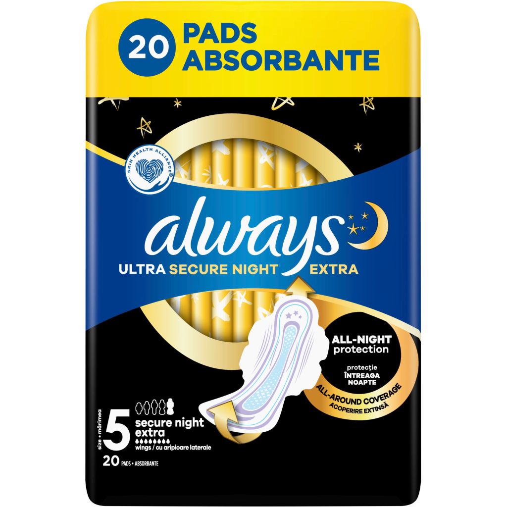 Гігієнічні прокладки Always Ultra Secure Night Extra Розмір 5 20 шт. (8006540903766)