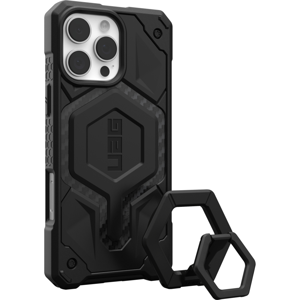 Чохол до мобільного телефона UAG iPhone 16 Pro Max, Monarch Pro Magsafe Carbon Fiber/Black Stand (1144571BV01)