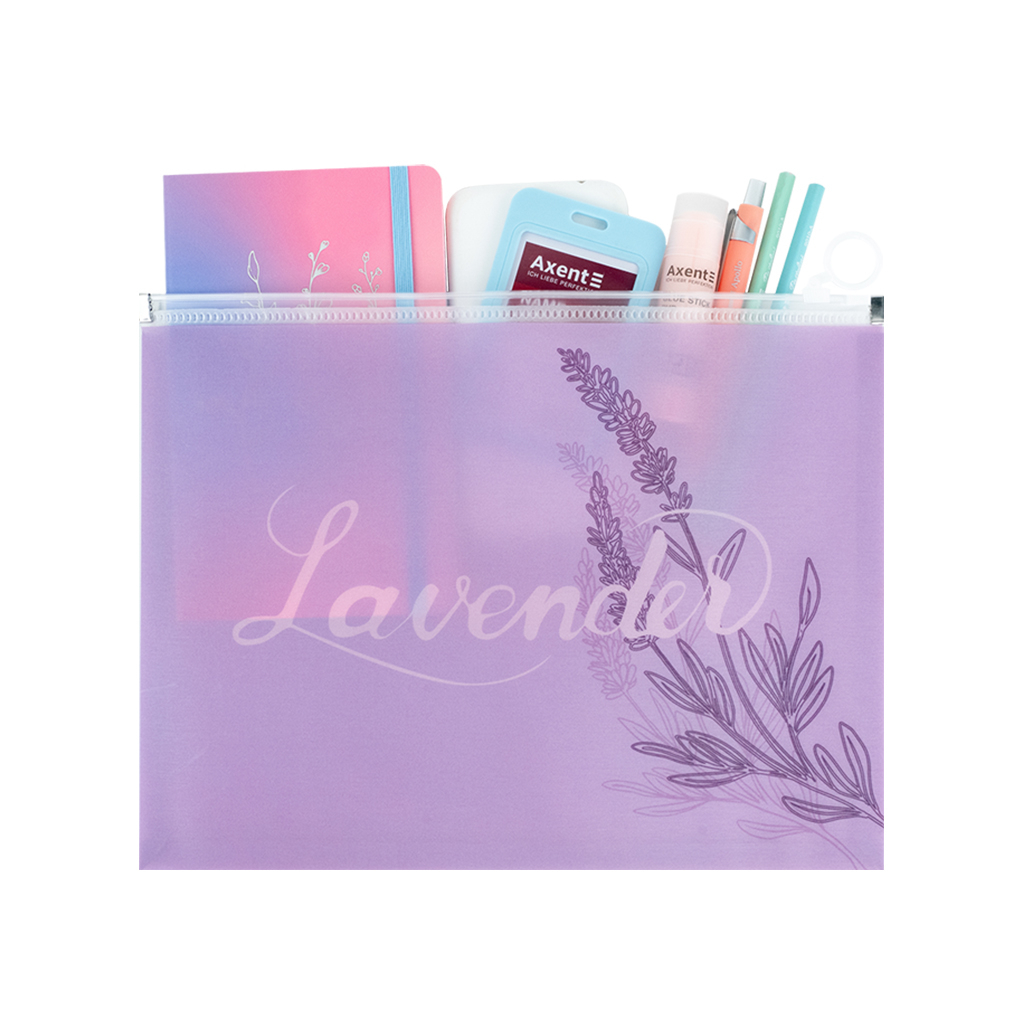Папка на блискавці Axent zip-lock А4+ Lavender-1 (1497-36-A)