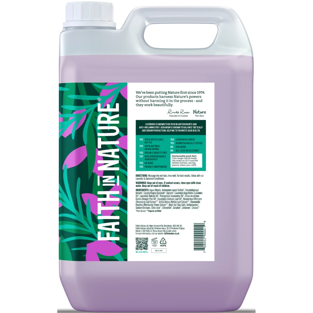 Шампунь Faith in Nature Натуральний З лавандою та геранню 5 л (708002900419)