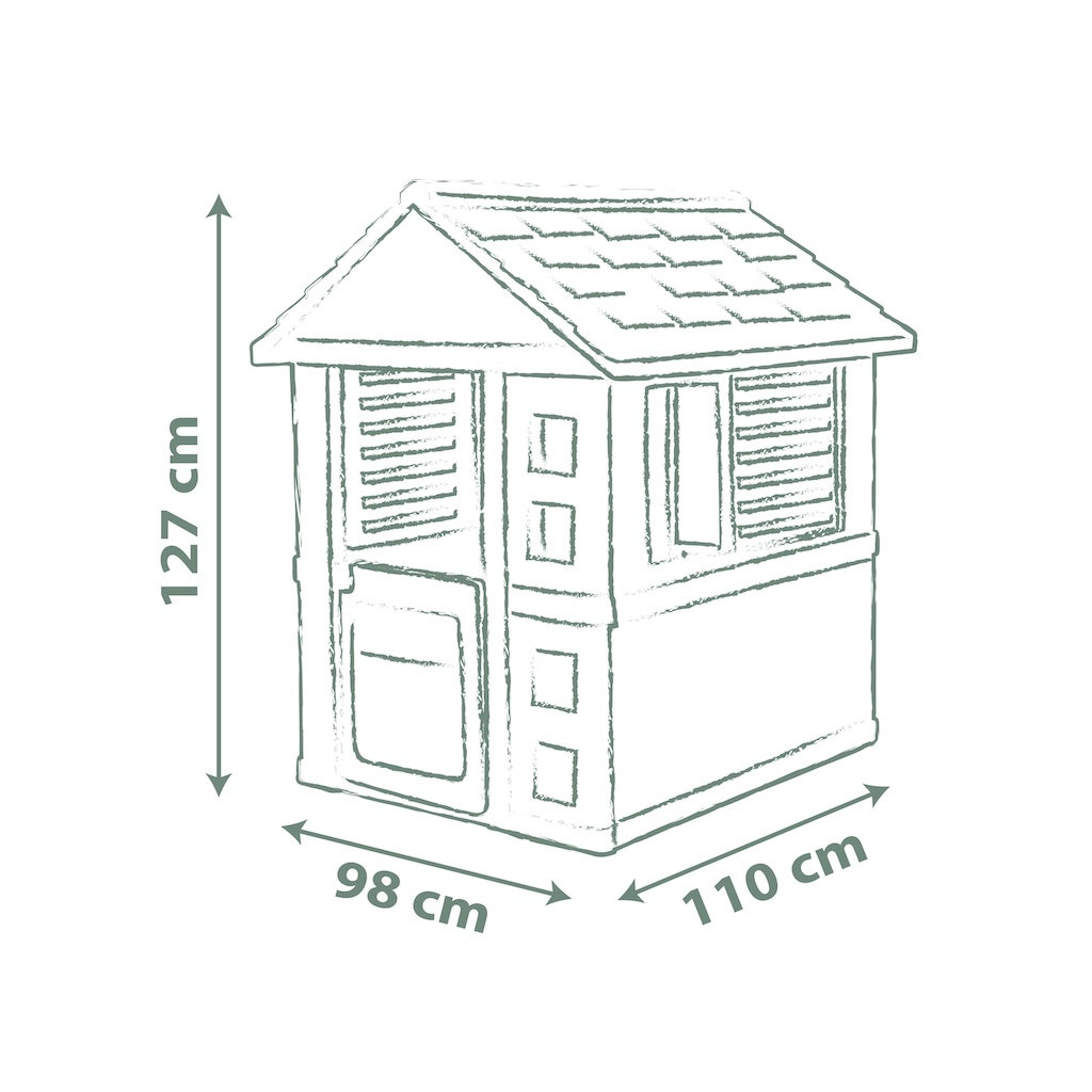 Ігровий будиночок Smoby Life Райдужний зі ставнями, 110х98х127 см (7600810737)