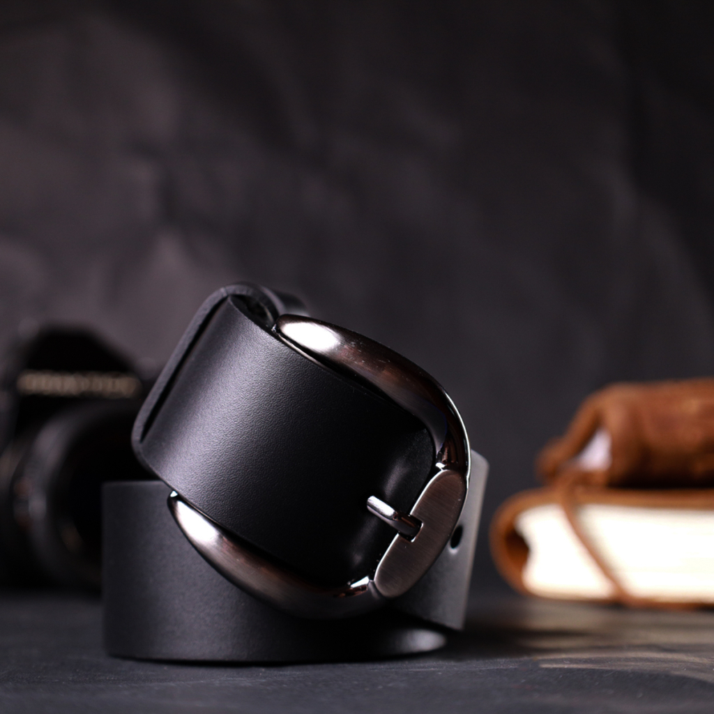 Ремінь Grande Pelle Під джинси з натуральної шкіри Чорний (11691)