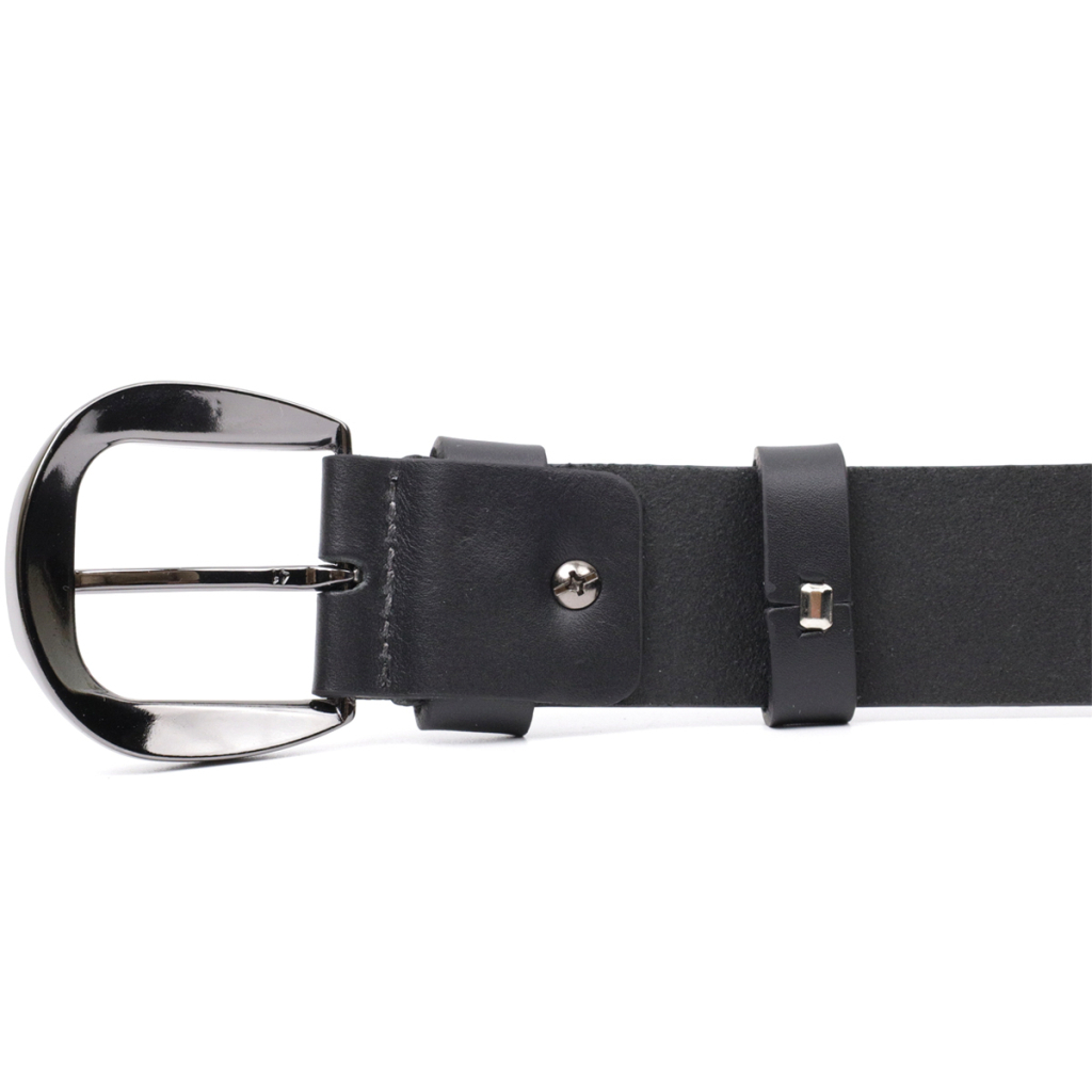 Ремінь Grande Pelle Під джинси з натуральної шкіри Чорний (11691)