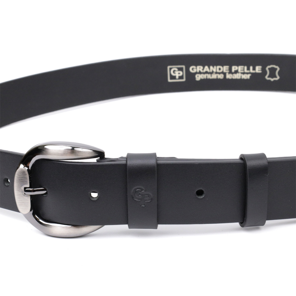 Ремінь Grande Pelle Під джинси з натуральної шкіри Чорний (11691)
