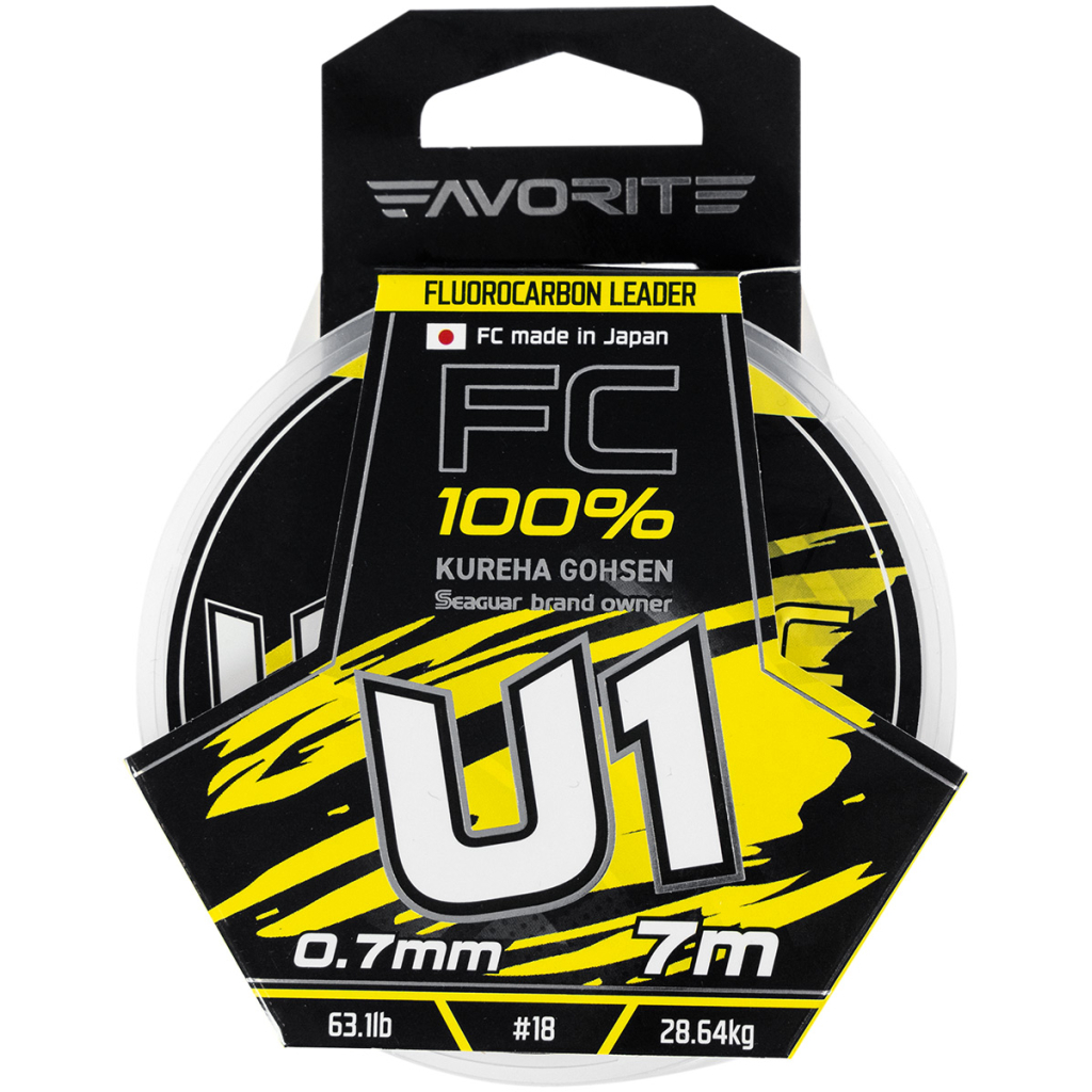 Флюорокарбон Favorite U1 FC 7m 18/0.70mm 63.1lb/28.64kg (1693.11.92)