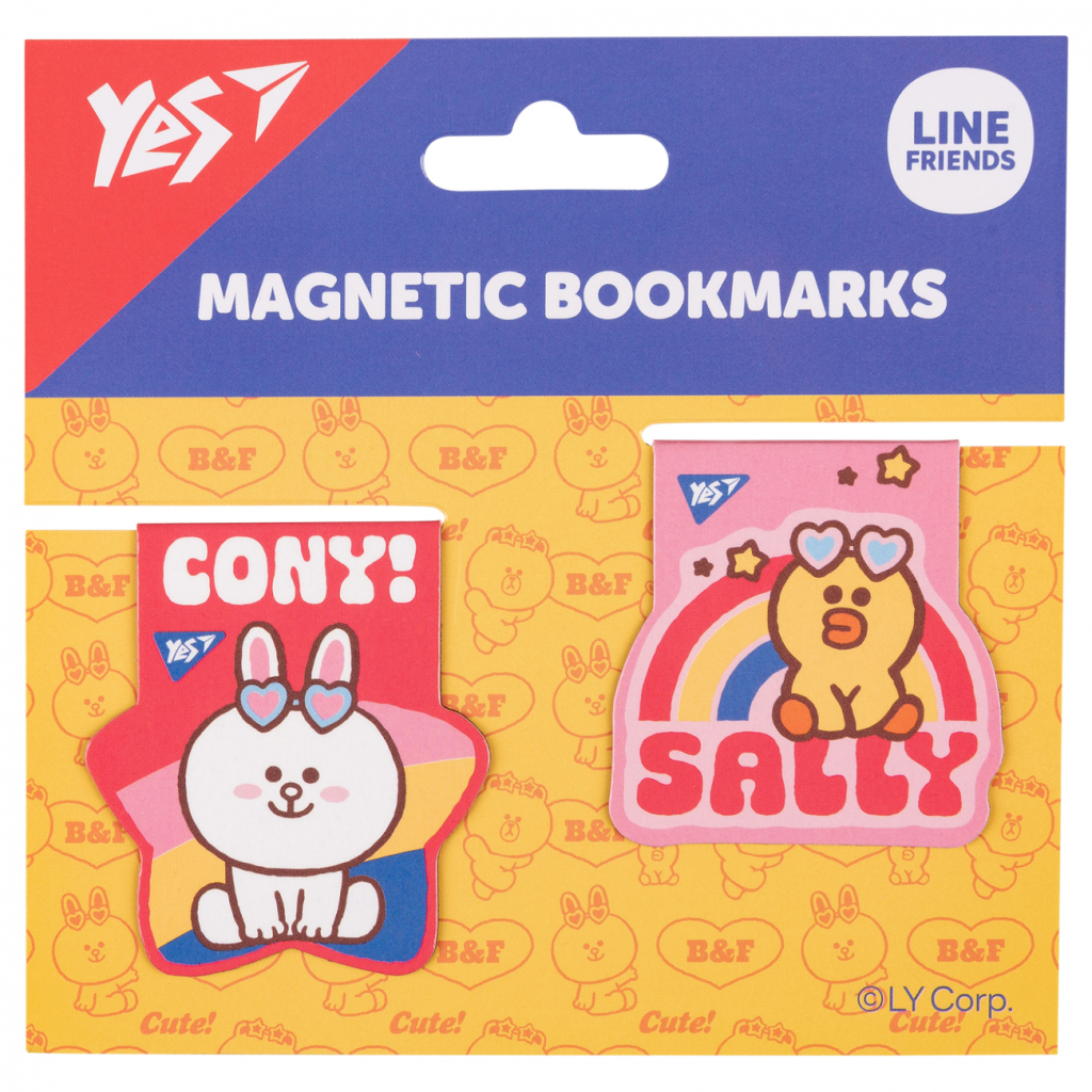 Закладки для книг Yes магнітні Line Friends Sally and Cony, 2шт (708108)