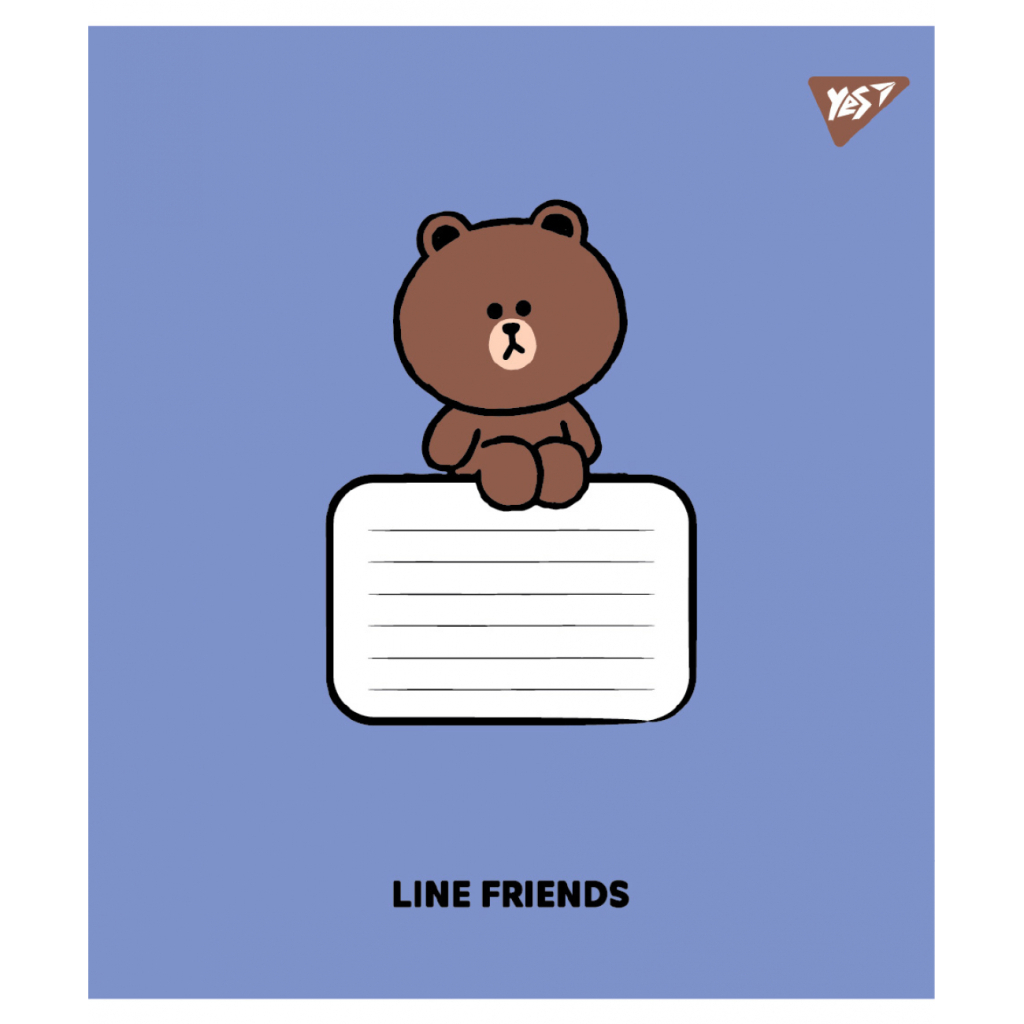 Зошит Yes Line Friends Stylish А5 12 аркушів клітинка (767645)