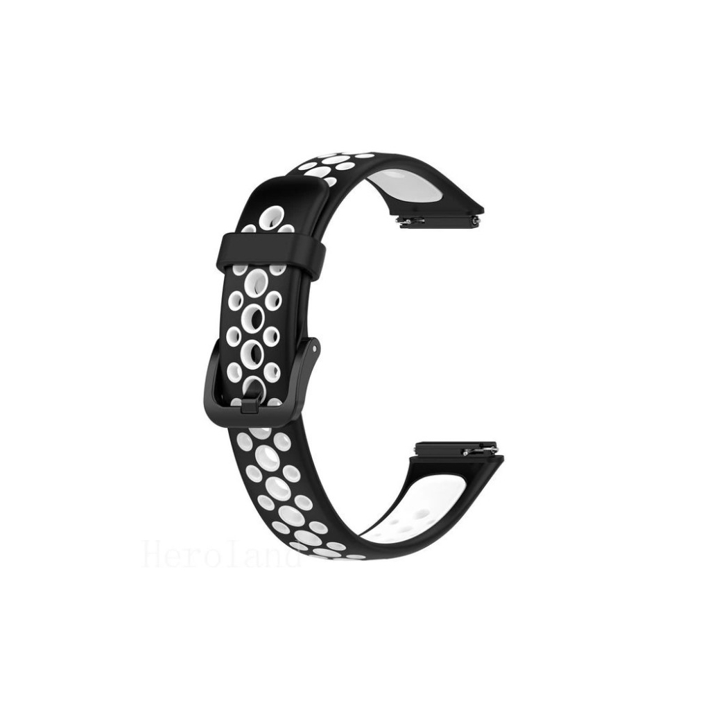 Ремінець до фітнес браслета BeCover Vents Style для Huawei Band 7/Honor Band 7 Black-White (709439) Ремінець до фітнес браслета BeCover Vents Style для Huawei Band 7/Honor Band 7 Black-White (709439)