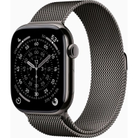 Смарт-годинник Apple Watch Series 11 GPS + Cellular 46mm Slate Titanium Case with Slate Milanese Loop - S/M (MFD34RK/A)