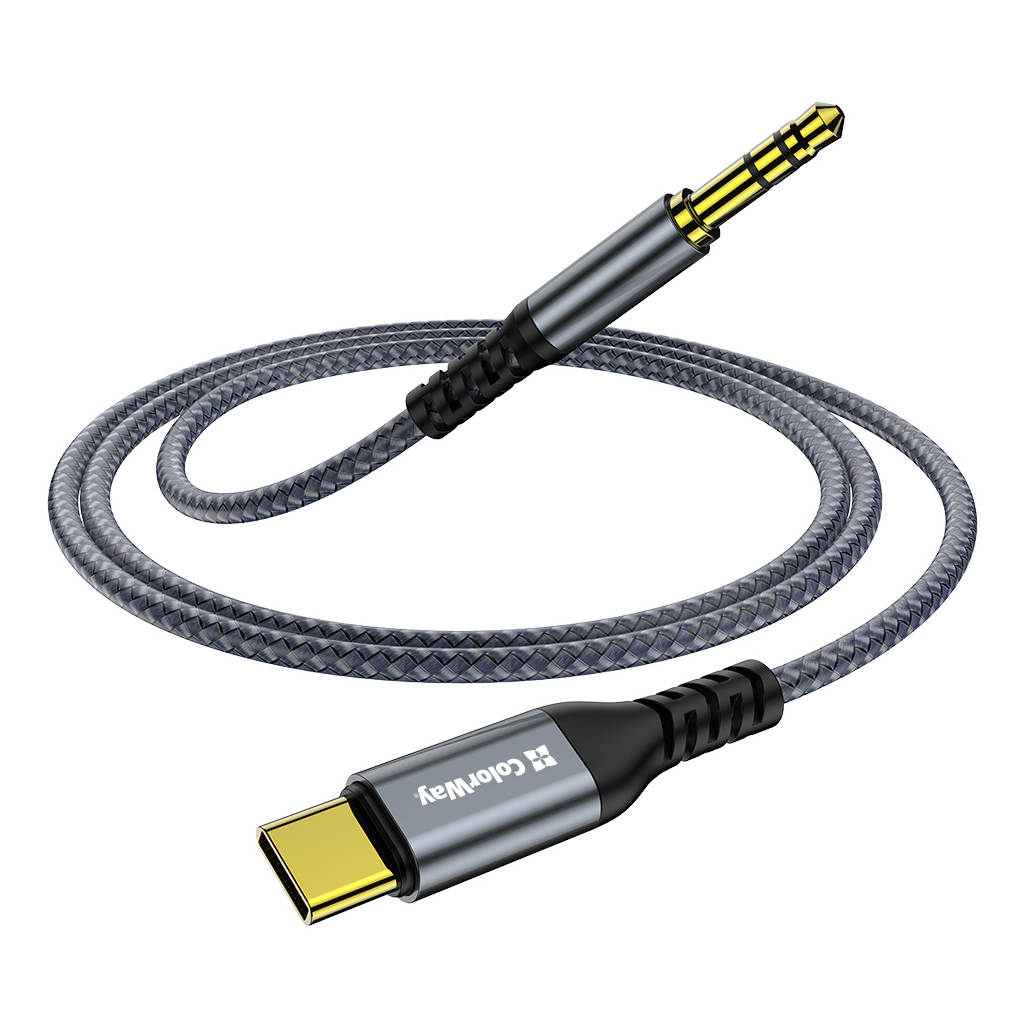 Кабель мультимедійний USB-C to 3.5mm M 1.2m gray ColorWay (CW-CBPDJ071-G) Кабель мультимедійний USB-C to 3.5mm M 1.2m gray ColorWay (CW-CBPDJ071-G)