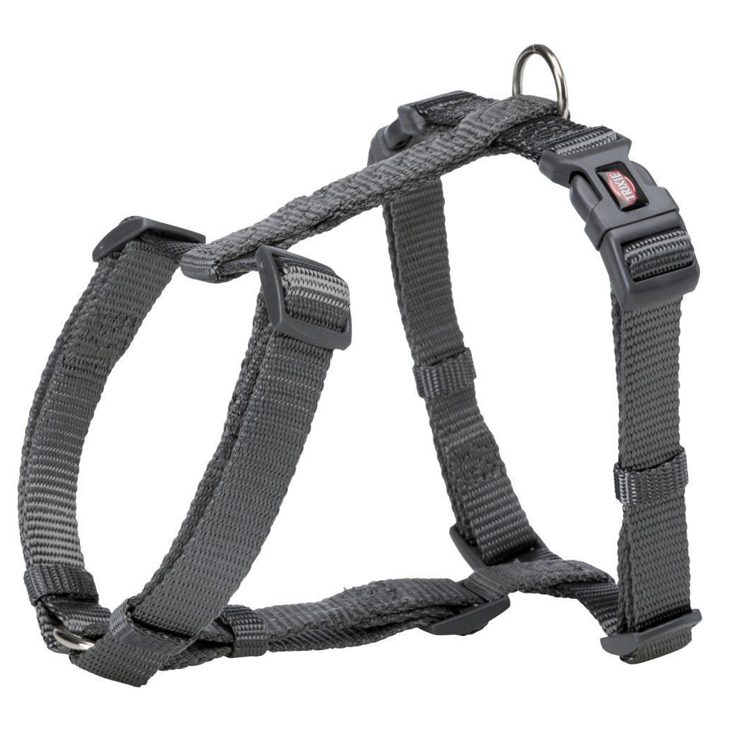 Шлея для собак Trixie Premium Н-подібна нейлон XS-S 30-44 см/10 мм графітова (4053032021617)