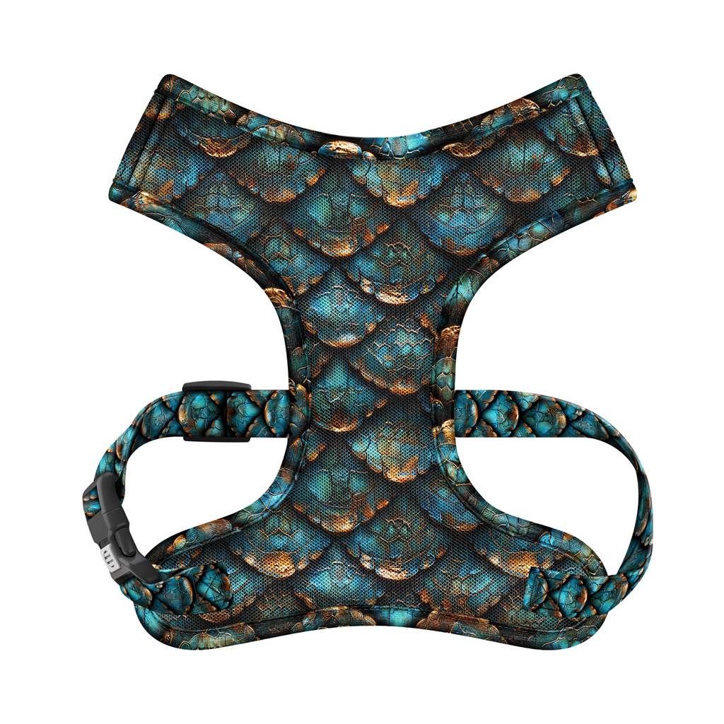 Шлея для собак WAUDOG Mesh дихаюча з QR адресником "Луска" S (233-0179)