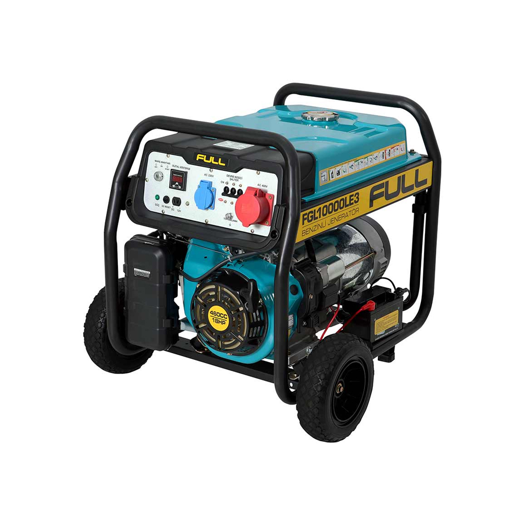Генератор FULL FGL10000LE3, 380/220V, 50Hz, 10kVA/8kW, 28 л, 3 л/рік, пуск: ручний/електостартер (без АКБ) (FGL10000LE3)