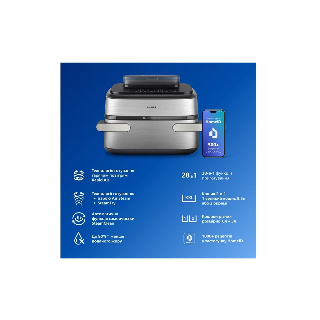 Мультипіч Philips Ovi Dual SteamFry (NA565/02)