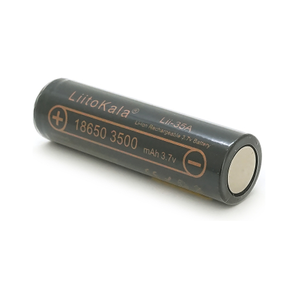 Акумулятор 18650 3500mah (3300-3500mah), 3.7V(2.75-4.2V), Black Liitokala (Lii-35A-JT)