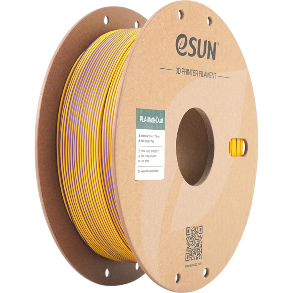 Пластик для 3D-принтера eSUN PLA matte dual 1,75mm 1kg PURPLE YELLOW (PLA-MTD175B-ZY1P1)