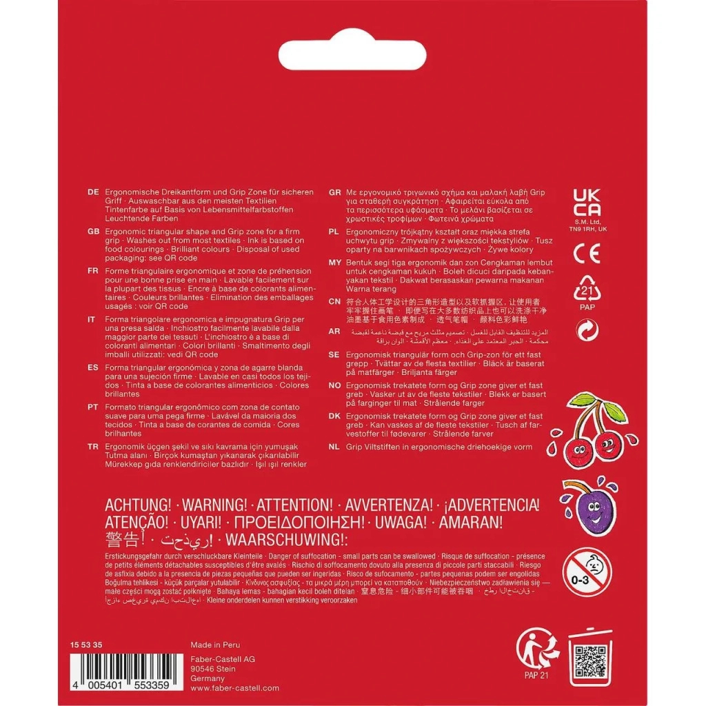 Фломастери Faber-Castell тригранні Grip felt-tip pen, 30 кольорів (29902)