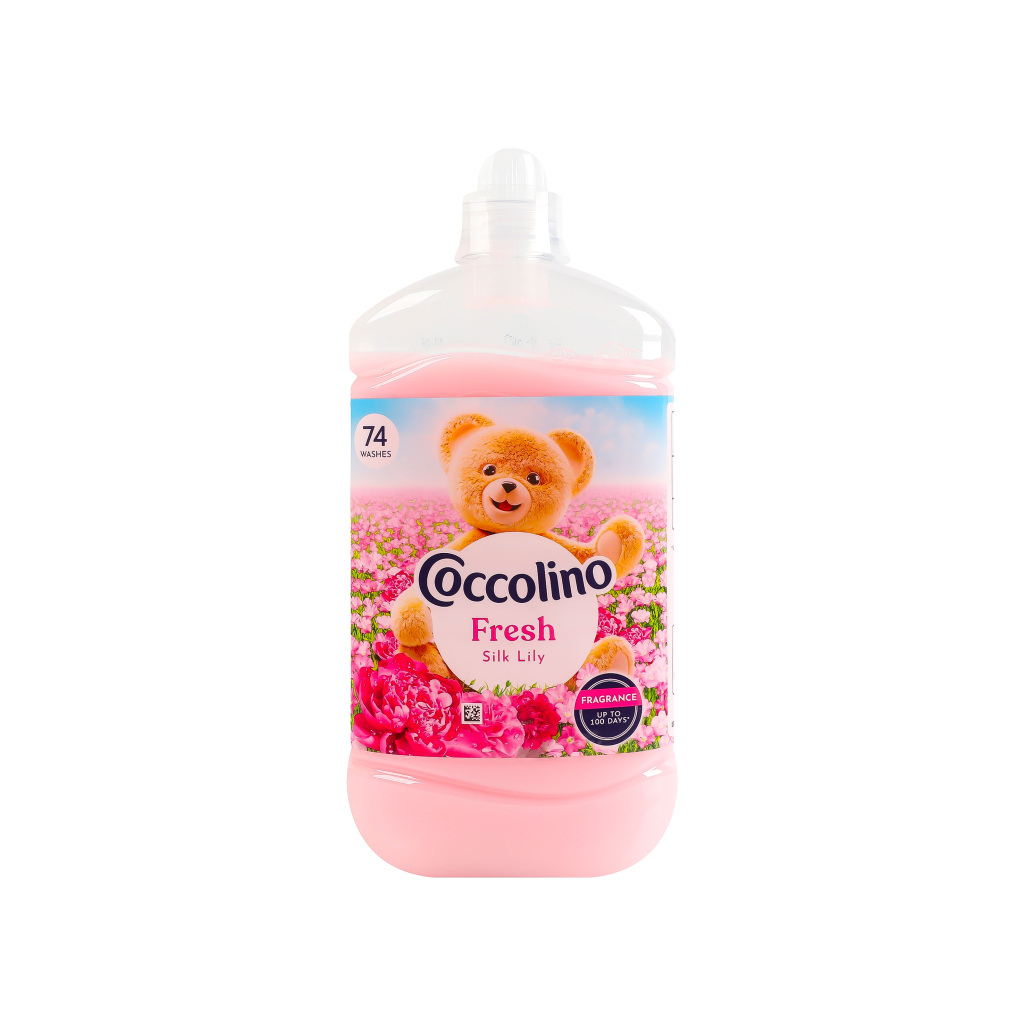Кондиціонер для білизни Coccolino Fresh Silk Lily Шовковиста лілія з нотами троянди, бузку та сандалу 1.702 л (8720181930652)