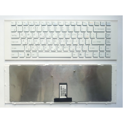 Клавіатура ноутбука Sony VPC-EG Series белая с белой рамкой RU (9Z.N7ASW.10R/148970261/SF1SW)