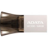 USB флеш накопичувач ADATA 64GB UC330 Black USB 2.0 OTG (AUC330-64G-RBK)