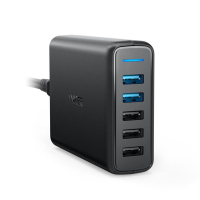 Зарядний пристрій Anker PowerPort 5 - 63W 2xQC3.0 & 3xUSB PowerIQ Black (A2054L11)