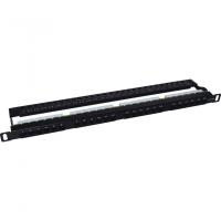 Patch panel 19" 24xRJ-45 UTP cat.5e, 0.5U, with cable organizer Kingda (KD-PP46-UTP-C5e-24P-0.5U)