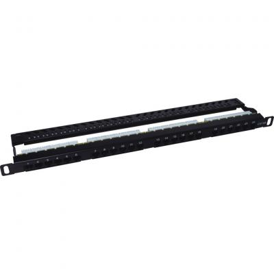 Patch panel 19" 24xRJ-45 UTP cat.5e, 0.5U, with cable organizer Molex (KD-PP46-UTP-C5e-24P-0.5U)