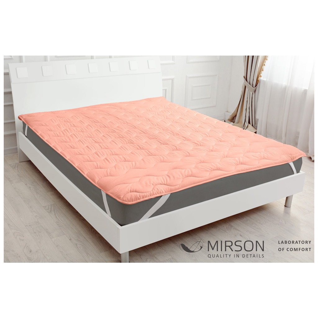 Наматрацник MirSon №1762 Eco Light Coral Тенсель Modal на гумці в кутках 120x190 см (2200003712230)