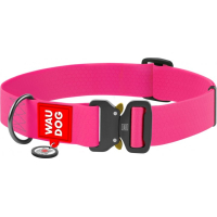 Animal collar WAUDOG Waterproof with QR passport XXL W 40 mm L 43-70 cm (pink) (28017)
