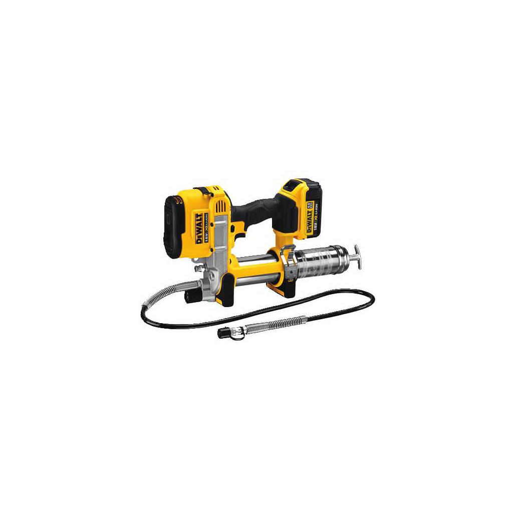 Шприц для мастила DeWALT акумуляторний 147.87 мл/хв, 18В XR Li-ion, 4Ah, кейс (DCGG571M1) Шприц для мастила DeWALT акумуляторний 147.87 мл/хв, 18В XR Li-ion, 4Ah, кейс (DCGG571M1)