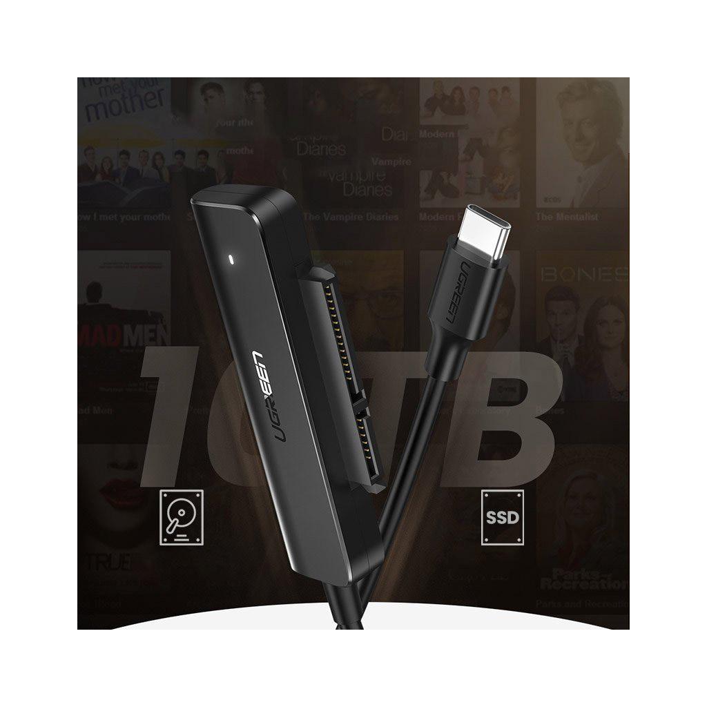 Перехідник USB 3.0 Type-C to SATA III (F) CM321 UGREEN (70610) Перехідник USB 3.0 Type-C to SATA III (F) CM321 UGREEN (70610)