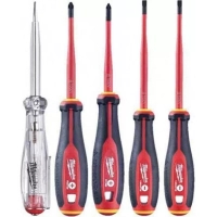 Set of Milwaukee three-sided VDE PZ/SL screwdrivers + voltage tester, 5 pcs (4932478737)