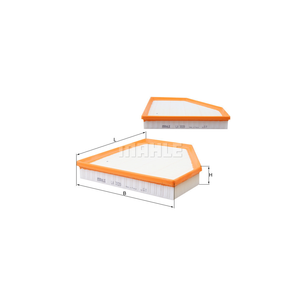 Повітряний фільтр для автомобіля Mahle LX3320 Повітряний фільтр для автомобіля Mahle LX3320