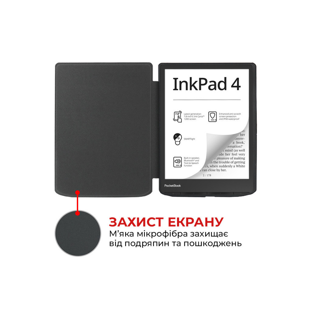 Чохол до електронної книги AirOn Premium PocketBook InkPad Color 2/InkPad 4 black (6946795850193)