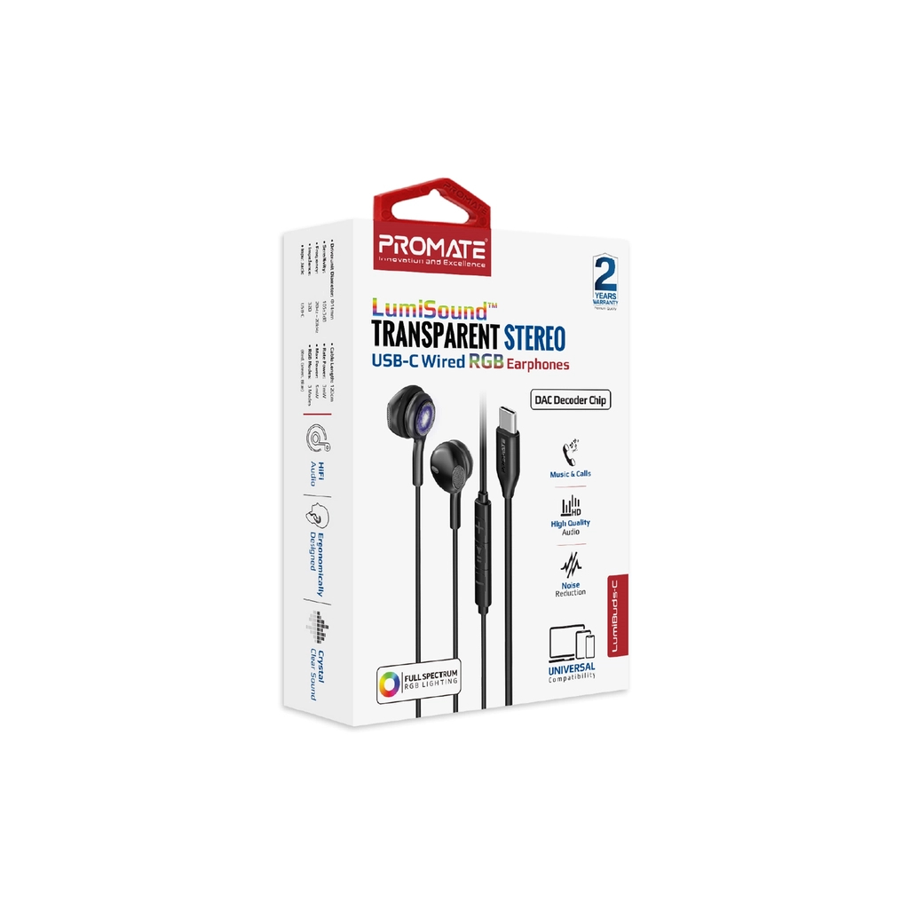 Навушники Promate LumiBuds-C Black (lumibuds-c.black) Навушники Promate LumiBuds-C Black (lumibuds-c.black)