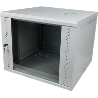 Шафа настінна Eserver 9U 19" 600х600х503 (Ш*Г*В), скло, сіра (ES-Е960G)
