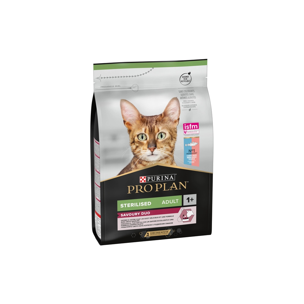 Сухий корм для кішок Purina Pro Plan Sterilised Adult 1+ Savoury Duo Після стерилізації З тріскою та фореллю 3 кг (7613036732550)