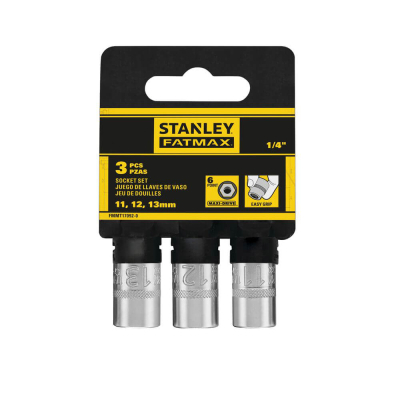 Набір торцевих головок Stanley торцевих 1/4" Maxi Drive, із шестигранним профілем, 3 шт: 11, 12, 13 мм. (FMMT17092-0)