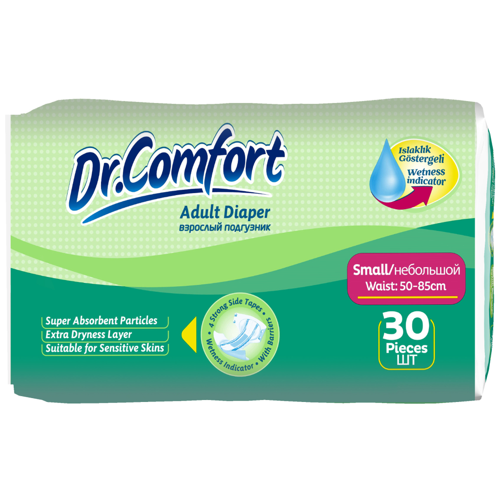 Підгузки для дорослих Dr.Comfort Small 5 крапель 30 шт (8680131200993)