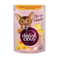 Wet food for cats Delickcious Flakes with duck and wild berries in cream sauce 80 g (4820269141834)