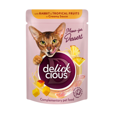 Вологий корм для кішок Delickcious Пластівці з качкою та лісовими ягодами у вершковому соусі 80 г (4820269141834)