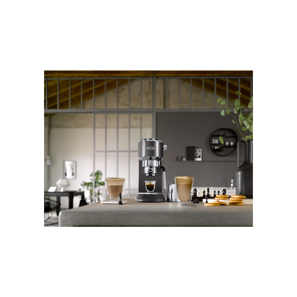 Ріжкова кавоварка еспресо DeLonghi EC 885 GY (Dedica Arte)