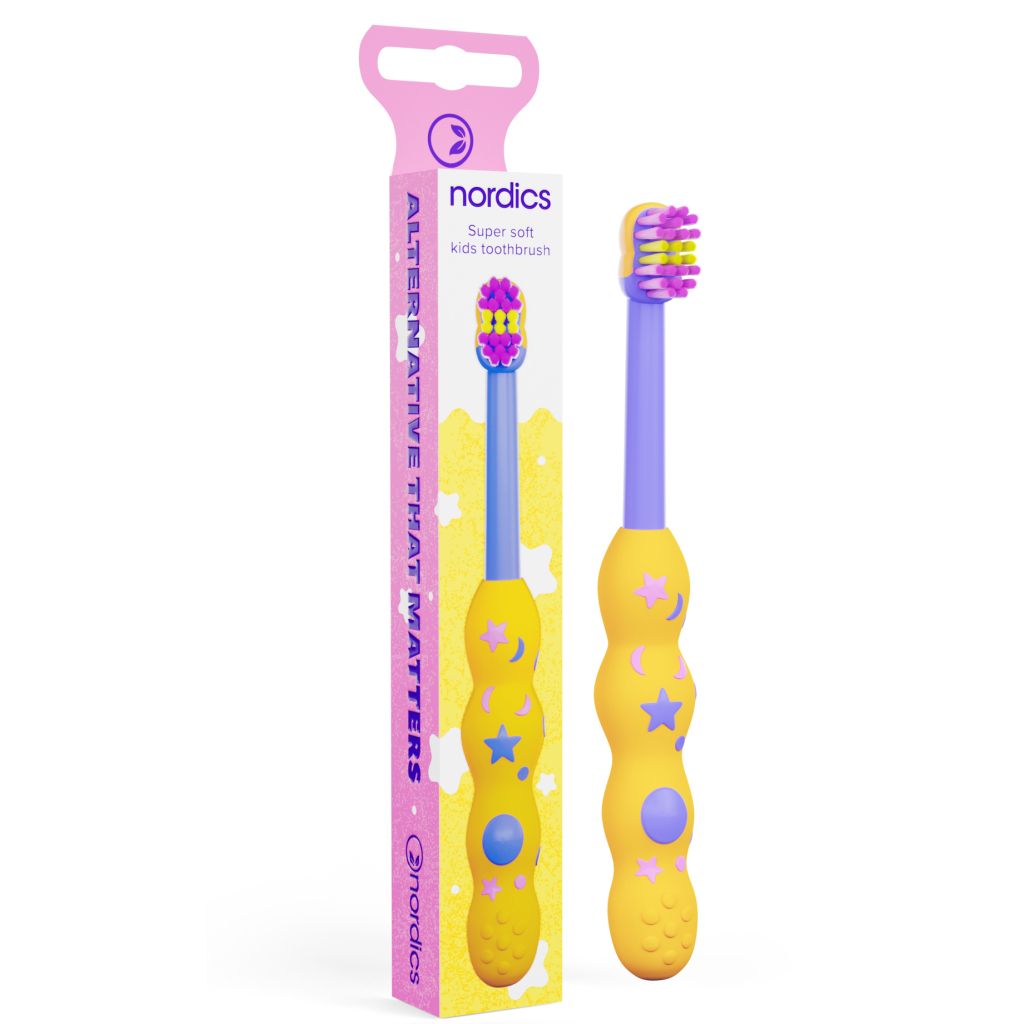 Дитяча зубна щітка Nordics Baby 4080 Soft жовта (3800500324074)