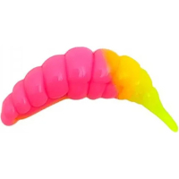 Fishing silicone FishUP Ozi 1.2" 133 - Bubble Gum/Hot Chartreuse, cheese taste (10 pcs/pack) (1864.14.18)