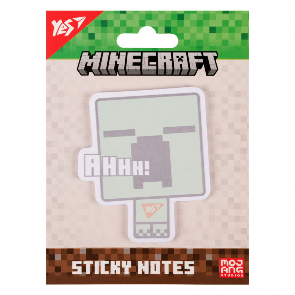 Папір для нотаток Yes з липким шаром фігурний Minecraft Creeper 40 аркушів (170398)