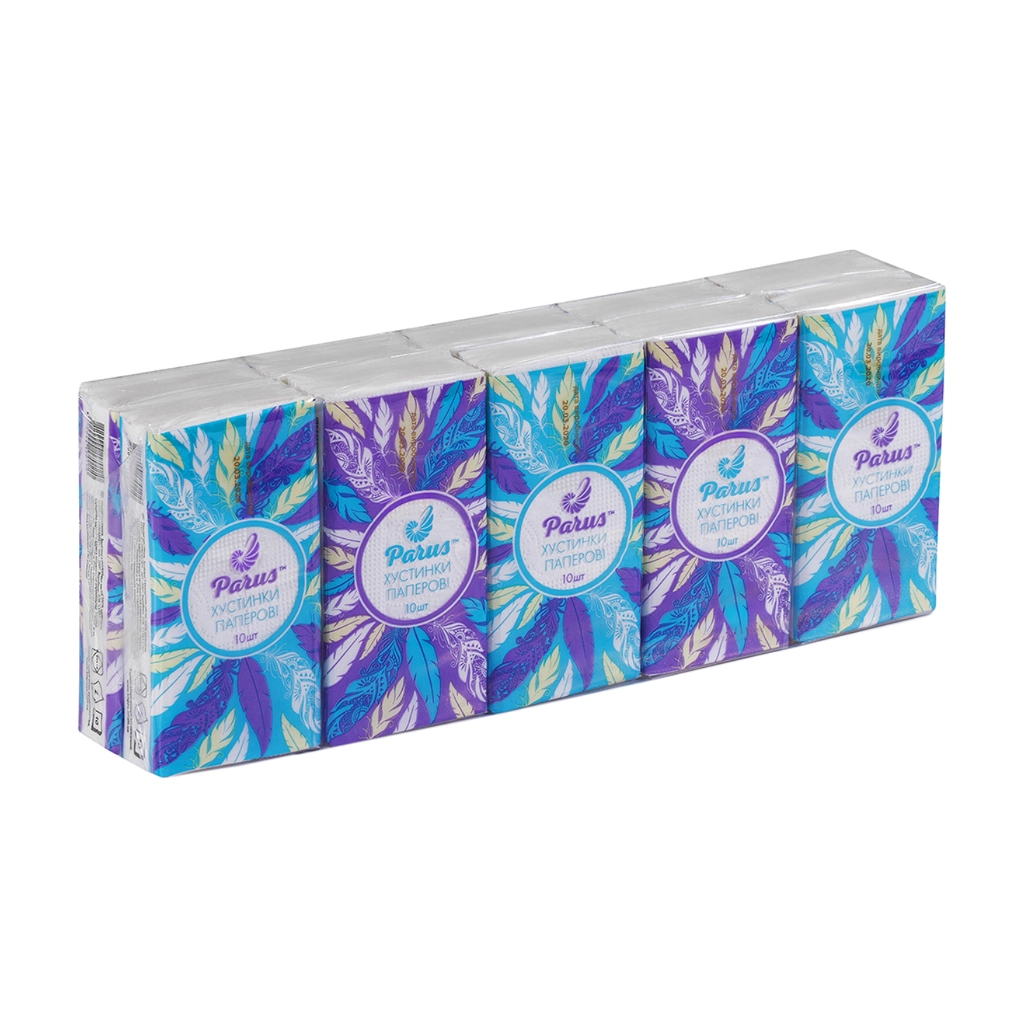 Серветки косметичні Parus 2 шари 10 шт. х 10 пачок (4820044170110) Серветки косметичні Parus 2 шари 10 шт. х 10 пачок (4820044170110)