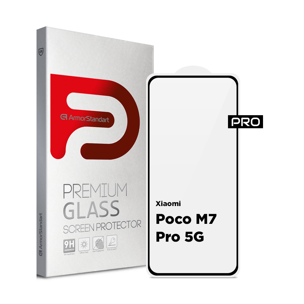Скло захисне Armorstandart Pro Xiaomi Poco M7 Pro 5G Black (ARM83140)