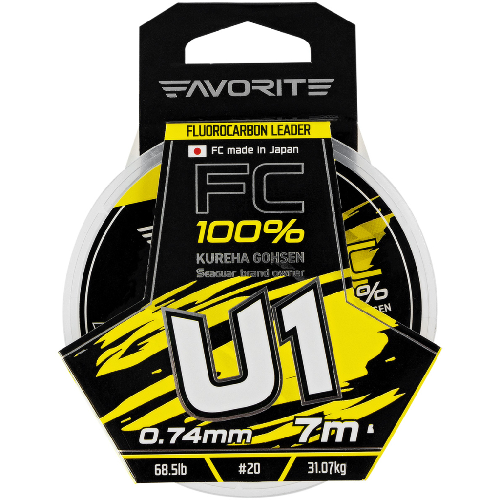 Флюорокарбон Favorite U1 FC 7m 20/0.74mm 68.5lb/31.07kg (1693.11.93)