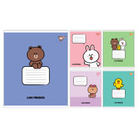 Notebook Yes Line Friends Stylish A5 12 sheets oblique line (767647)