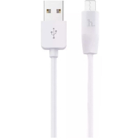 Дата кабель USB 2.0 AM to Micro 5P 2.0m 2.4A PVC X1 white HOCO (6957531042686)